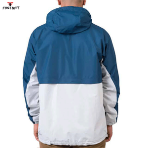 New Fashion Canvas Stand Collar Front Logo Hooded Waterproof Breathable Windbreaker for <b>Men</b> Winter - Product Image 2