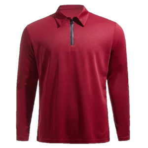 Polo de manga larga con cremallera para hombre, camiseta informal inteligente de poliéster de la mejor calidad, de Color sólido diseño en blanco, precio al por mayor - Product Image 5