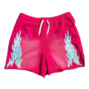 Haute qualité impression personnalisée coton surdimensionné éponge hommes Shorts Vintage lavé à l'acide en détresse bord coupé séchage rapide haute rue - Product Image 5