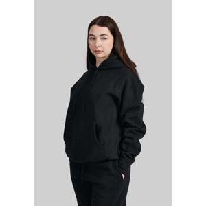 Sweat à capuche pour homme en molleton français délavé à l'acide avec fermeture éclair et coutures plates - Noir moucheté 100% coton, fabrication canadienne, style streetwear - Product Image 4