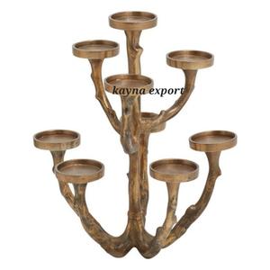 Menorah élégante en aluminium avec bras fantaisie pour Noël et vacances décoration de la maison mariage église bougeoir support - Product Image 5