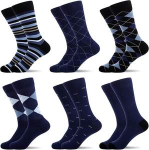 Calcetines de vestir estampados con estilo Bangladesh Mezcla de algodón cómoda Diseño de moda suave para ropa de fiesta de oficina informal Antibacteriano - Product Image 4