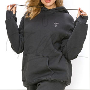 Nouveau design, sweat à capuche en polaire pour homme, avec poche, logo personnalisé, vente chaude, respirant, épaules tombantes, coupe régulière - Product Image 2