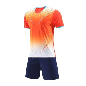 Ensemble d'uniformes de volley-ball orange et blanc personnalisé, motif de flèche dégradée, polyester, jersey et short de sport à séchage rapide, hommes, femmes, équipes - Product Image 2