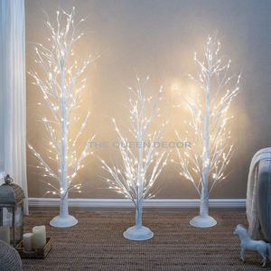 Haute qualité fabriqué à la main LED éclairage aluminium métal tissu dessus de table ornement de noël Unique maison décoration d'arbre de noël - Product Image 5