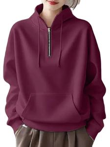 Sudaderas de Invierno para Mujer, Elegantes, Otoño, Manga Larga, Sudadera con Capucha, Cierre de Cremallera, Cuello Alto, Estilo Urbano - Product Image 5