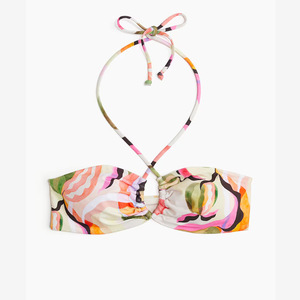 Bikini Conjunto de 2 piezas Traje de baño sólido con cuello en V con sujetador triangular y tangas Fondo Liso teñido Servicio OEM disponible - Product Image 1
