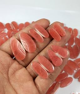 Paire de rhodochrosite rose naturelle, pierre précieuse en vrac, cabochon poli, cristal de guérison, pierre précieuse pour la fabrication de bijoux - Product Image 6