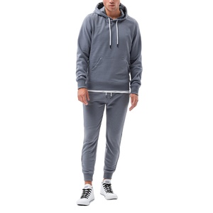 New Wholesale Custom logo Men's Cotton Blank <b>Plain</b> <b>Tracksuit</b> Hoodie and Sweatpants Set Sweat Suits for Men - Product Image 1