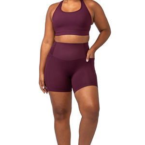 Pantalones cortos de Yoga de alta calidad transpirables personalizados de secado rápido para mujer, pantalones cortos de Yoga de entrenamiento con control de barriga de cintura alta para mujer - Product Image 4