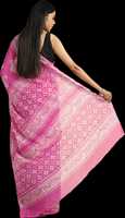 Saree Katun Murni Batik Tangan India & Pakistan untuk Wanita – Sari Cetak Etnik Tradisional untuk Pakaian Pesta dan Santai