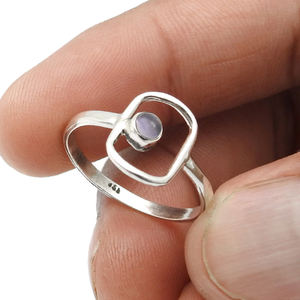 Bijoux délicats en argent sterling 925 de luxe fabriqués à la main en améthyste naturelle pierre de naissance bagues classiques bijoux fins pour femme - Product Image 3