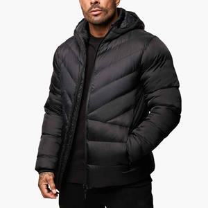 Chaqueta de lona ligera para hombre, diseño personalizado, extragrande, impermeable, con capucha, cortavientos, para invierno, con logo frontal, venta al por mayor - Product Image 1