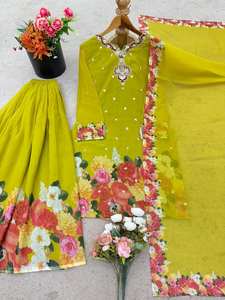 Nuevo diseñador Modern Party Wear Top y Dupatta Set con trabajo de bordado pesado para bodas y ocasiones en la playa - Product Image 4