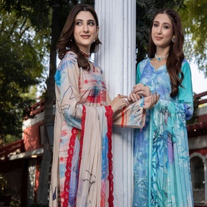 Vestido de Panjabi pakistaní bordado en viscosa para mujer Traje de Salwar Kameez de tres piezas diseñado por Dr Haris Vol SAMAR - Product Image 1