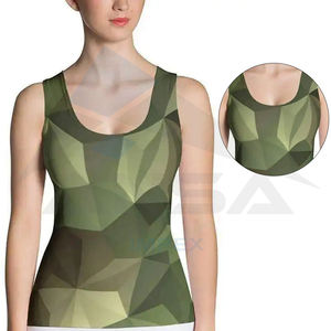 2024 alta calidad mujeres Allover sublimación camiseta sin mangas nuevo estilo sin mangas mujeres camiseta sin mangas gimnasio camiseta sin mangas para mujeres - Product Image 6