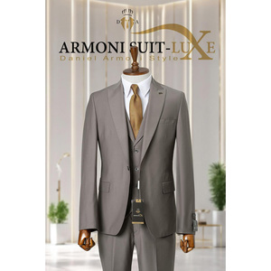 Costume homme 2 pièces, coupe ajustée, respirant, simple boutonnage, 80% laine, 20% polyester, style formel élégant, parfait pour les mariages - Product Image 5
