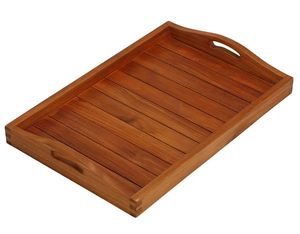 Bandeja de Almacenamiento Rectangular de Madera de Mango Natural de un Solo Nivel para Uso en la Cocina, Servicio de Aperitivos, Té y Café con Pulido Premium - Product Image 3