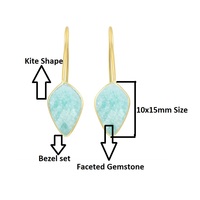Boucles d'oreilles pendantes saphir bleu coupe à facettes 10x15mm cerf-volant or 18 carats vermeil 925 argent Sterling femmes boucle d'oreille boucle d'oreille en argent Sterling