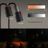 Lampe murale de lecture ECOJAS moderne à LED multifonctionnelle en acier inoxydable avec col de cygne, culot B22 et télécommande magnétique