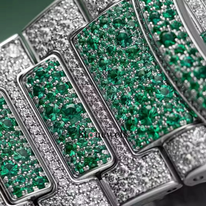 Elegante Bling Totalmente Iced out Green Moissanite Diamond Watch Movimiento de cuarzo analógico de lujo Edición limitada Estilo de negocios - Product Image 4