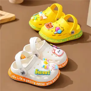 Babyhappy prix d'usine vente en gros enfants légers EVA chaussures de jardin enfants mode dessin animé anti-dérapant sandales à glissière sabot chaussures