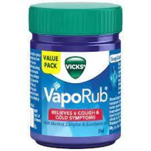 บรรเทาจากไอและเย็นโดย Vaporub Vicks ที่มีส่วนผสมจากธรรมชาติเช่นเมนทอล,การบูรและยูคาลิปตัสน้ำมัน