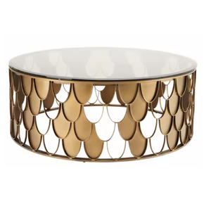 Meubles modernes de luxe de table centrale de salon Table basse à cadre de conception unique avec dessus en marbre Meubles de maison - Product Image 1