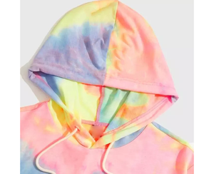 Custom High Quality Streetwear Manufacturer Clothing Puff Print <b>Thick</b> <b>Fleece</b> Sport Oversized Tie and Dye Pullover Hoodies Unisex - Product Image 3
