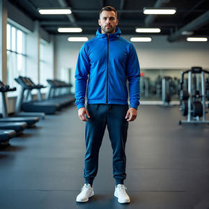 Jogging Wear Soccer Tracksuit <b>Men's</b> Training Exercise Wear <b>Trucker</b> Zipper <b>Jacket</b> and Pants Soccer Tracksuits <b>Men</b> - Product Image 2
