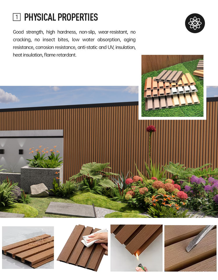 Modern WPC PVC Co-Extrusion Fireproof Waterproof Fluted 3D Outdoor Wall ...