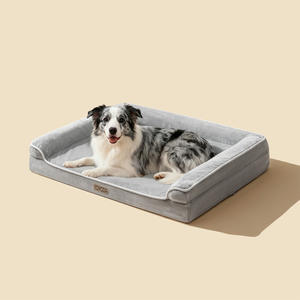 Cama ortopédica para perros para mascotas pequeñas y medianas Colchón de espuma suave con lados de refuerzo Cubierta lavable extraíble - Product Image 5