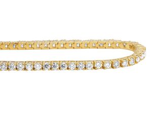 Women's Tennis Bracelet in 925 Sterling <b>Silver</b> Gold Plated VVS Moissanite Luxury Jewelry <b>for</b> Gift & Party Occasions - Product Image 2