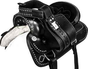 Silla de caballo inglesa y Occidental ligera de primera calidad | Barrel Racing, hecha a mano con cuero SWAT sintético duradero y cómodo - Product Image 6