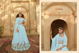 Georgette Lehenga Choli de haute qualité avec Dupatta avec fil et broderie de séquence fournisseur mondial - Product Image 2