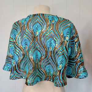 Capa burlesca azul cielo con hebras de cuentas lentejuelas hermosa silueta recta sujeta el cuello envoltura festiva para ocasiones de Club - Product Image 4