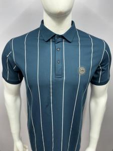 T-shirt en poly coton à rayures verticales pour hommes en polyester/coton - Product Image 4