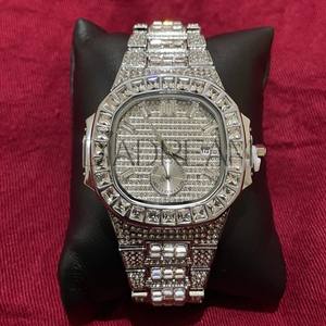 Baguette en forma de lujo Hip Hop reloj de hombre Moissanite diamante pavimentado 925 tipo de encanto de plata esterlina para alguien especial - Product Image 1