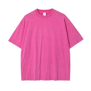 T-shirts unisexe vintage vierges en gros 100 % coton pour hommes, coupe oversize, jersey 220 g, lavés, écologiques, respirants et infroissables - Product Image 5