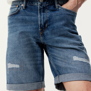 Personnalisé rue Denim lavé Baggy Shorts Nouvel été 2025 Bermuda Shorts Vintage brodé Logo décontracté Street Wear Jeans - Product Image 5