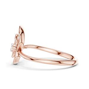Anillo Floral con Diamante Cultivado en Laboratorio de 0.075 CT para Mujer, Claridad VVS-VS EF, Oro de 18KT, 14KT, 10KT y Plata 925, Oro Rosa, Amarillo, Blanco - Product Image 6