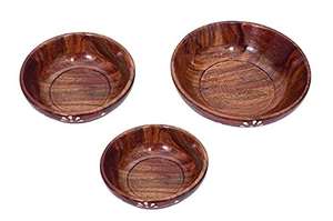 Lot de 3 bols imbriqués en bois écologiques, petits, moyens et grands, réutilisables pour la cuisine. - Product Image 5