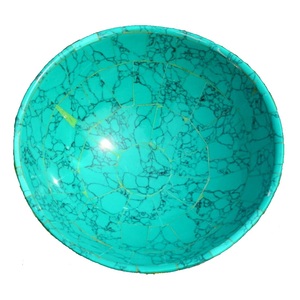 ชามหินเทอร์ควอยซ์สีฟ้า ผลิตภัณฑ์จากหินธรรมชาติ ประเภทชามหินกึ่งมีค่า ชามคริสตัลหินอัญมณีสำหรับตกแต่ง - Product Image 6