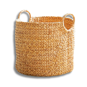 Eco-Friendly Round WATER HYACINTH <b>BASKET</b> <b>Laundry</b> <b>Basket</b> From Vietnam with Removable Liner - Perfect for <b>Laundry</b> and Storage - Product Image 1