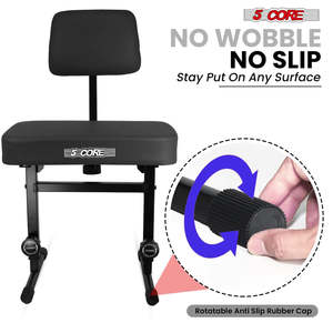 5 Core Piano Bench 3 Padded Cushioned <b>Stool</b> w Backrest Heavy Duty Musician Chair <b>Height</b> <b>Adjustable</b> - Product Image 3