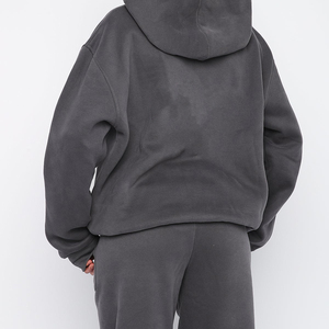 Ropa de calle de lana de algodón de alta calidad personalizada para mujer, ropa de calle lisa en blanco de gran tamaño para entrenamiento con hombros caídos, ropa de invierno - Product Image 2