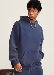 Sweat à capuche robuste 420 g/m² en coton de haute qualité pour hommes, surdimensionné, lavé à la pierre, fabriqué par des fabricants OEM - Product Image 2