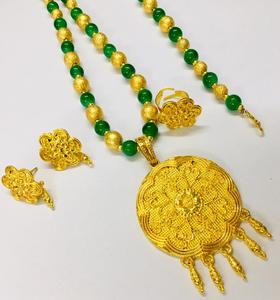 Capteur de rêves perle meilleure qualité tissu indien mode bijoux collier dubaï bijoux 24K argent or plaqué ensembles - Product Image 3