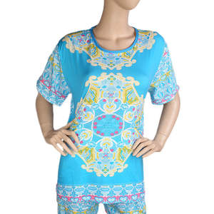 Women's 2 Piece <b>Night</b> Suit - <b>Light</b> Blue - Product Image 3