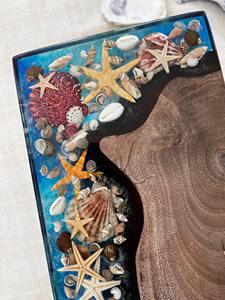 Tabla de Cortar de Madera con Resina de Estrella de Mar Artística, Regalo Único para Ocasiones Especiales, Amantes de la Cocina Casera y Artículos Decorativos de Cocina - Product Image 2
